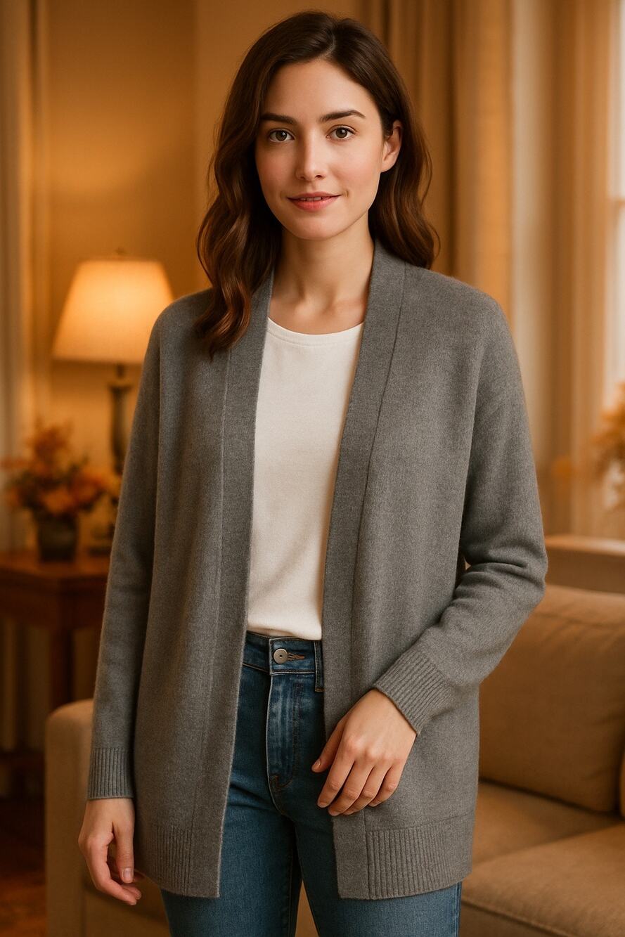 J Crew Sweater Womens PS Petite Small Gray Wool Blend Open Front Cardigan FA15